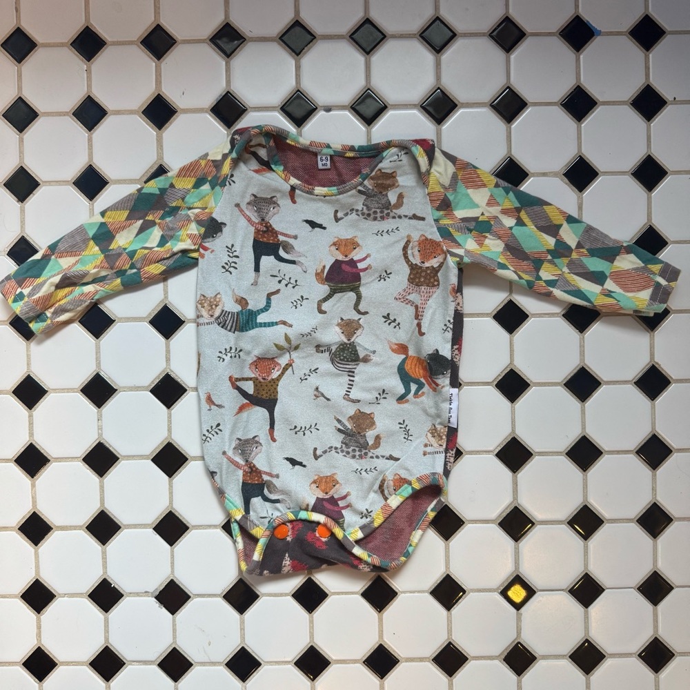 Colorful Animal Print Baby Onesie